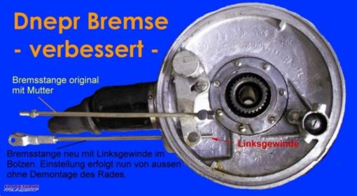 Brake linkage rod Dnepr, improved. Left side
