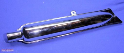 Exhaust muffler, fishtail, chrome-plated, left side