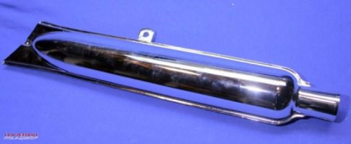 Exhaust muffler, fishtail, chrome plated, right side