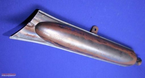 Exhaust muffler, fishtail, raw, right side