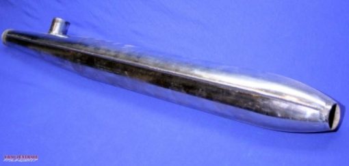 Exhaust muffler, cigar-shaped, chrome-plated